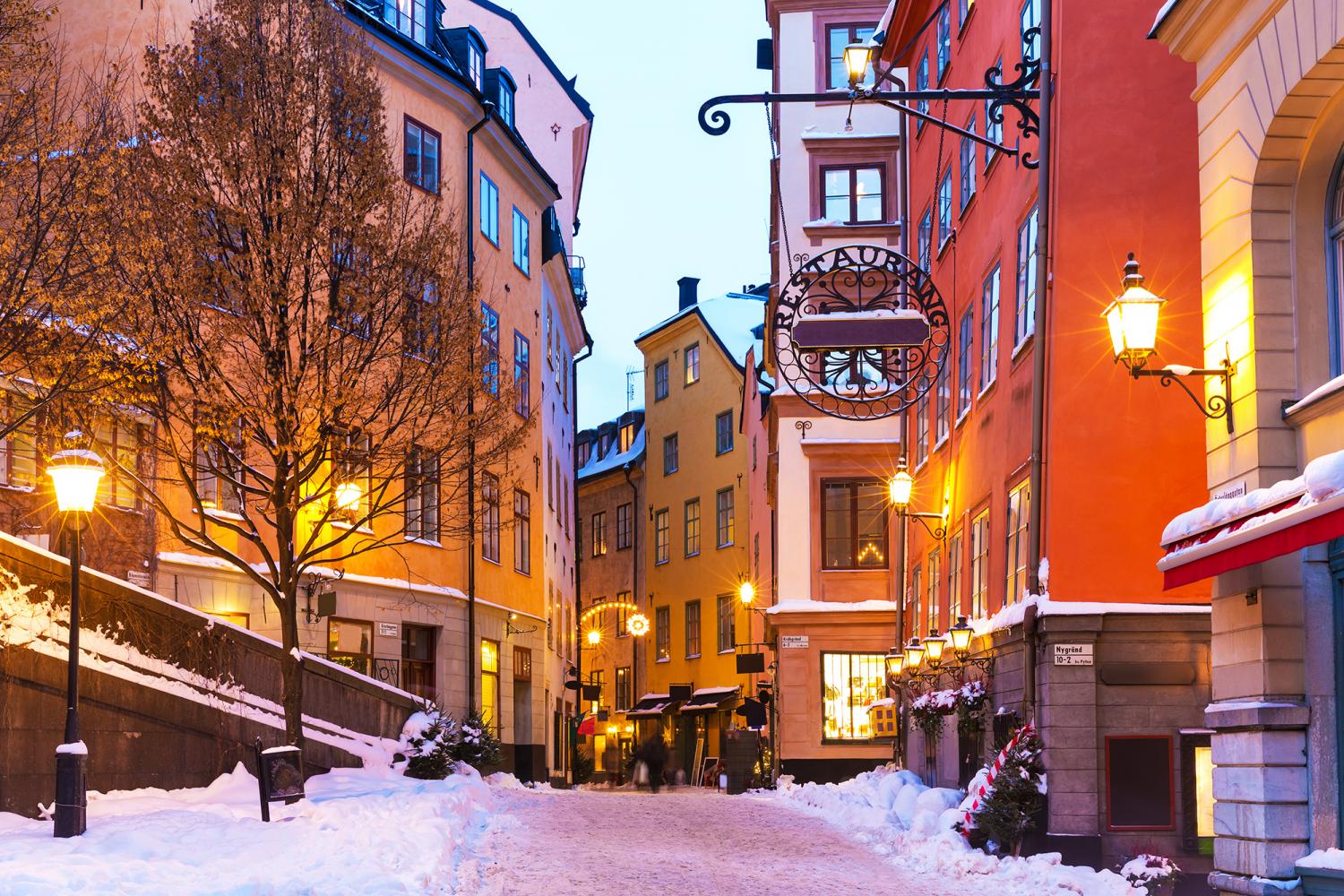 Vinter i Gamla Stan, Stockholm.